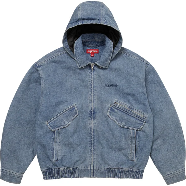 Supreme Hooded Utility Jacket - Denim (front)