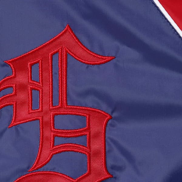 Supreme Hooded Warm Up Pullover - Navy (front)