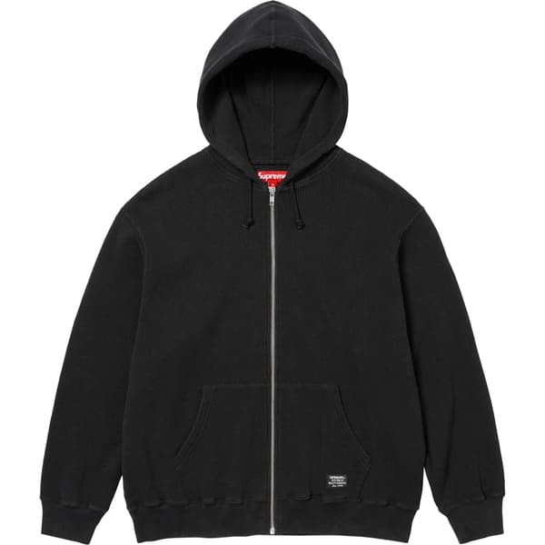 Supreme Hooded Zip Up Thermal - Black (front)