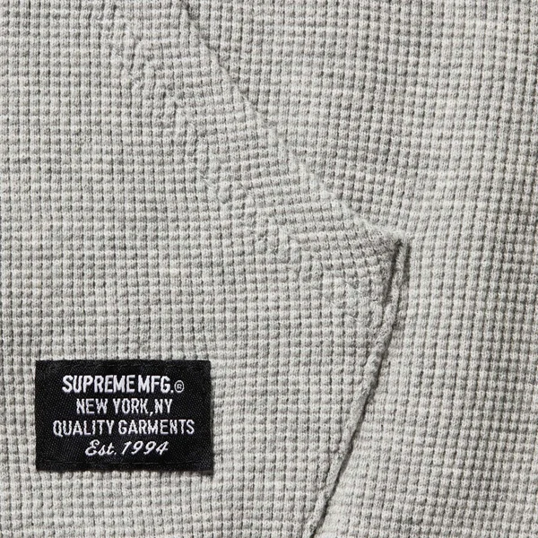 Supreme Hooded Zip Up Thermal - Heather Grey (front)