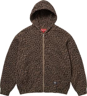 Supreme Hooded Zip Up Thermal Leopard