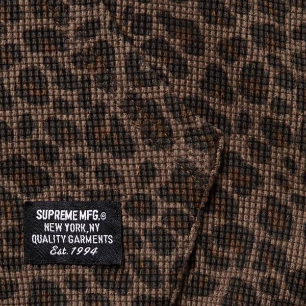 Supreme Hooded Zip Up Thermal - Leopard (front)