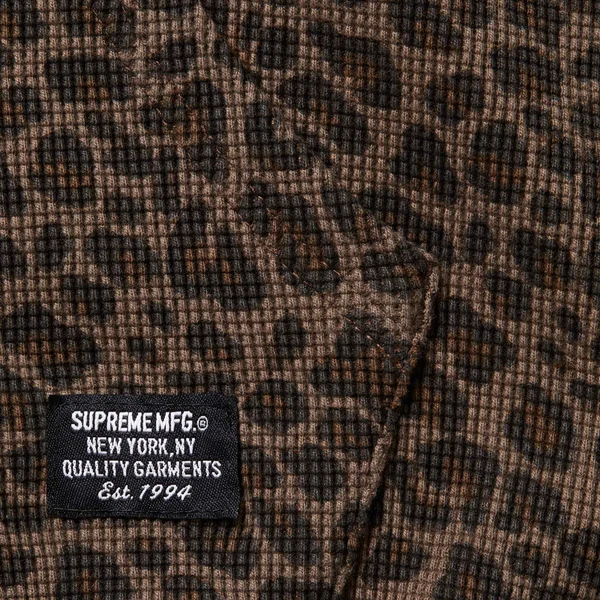 Supreme Hooded Zip Up Thermal - Leopard (front)