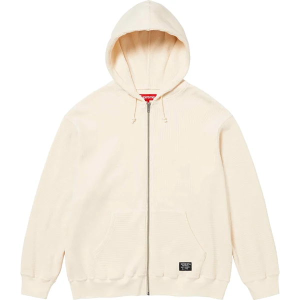 Supreme Hooded Zip Up Thermal - Natural (front)