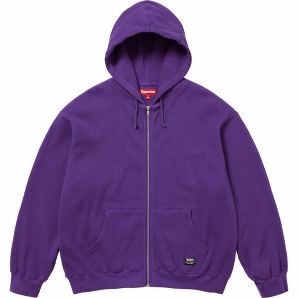 Supreme Hooded Zip Up Thermal - Purple (front)