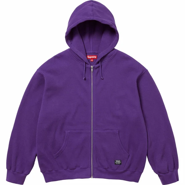 Supreme Hooded Zip Up Thermal - Purple (front)