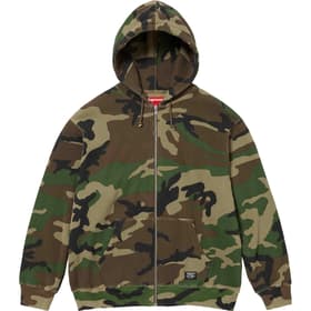 Supreme Hooded Zip Up Thermal Woodland Camo