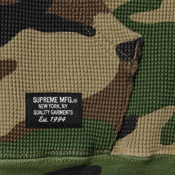Supreme Hooded Zip Up Thermal - Woodland Camo (front)
