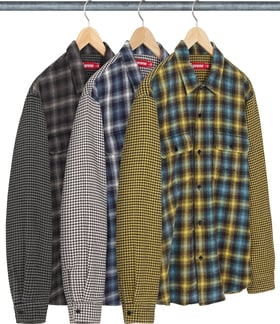 Supreme Houndstooth Plaid Flannel Shirt