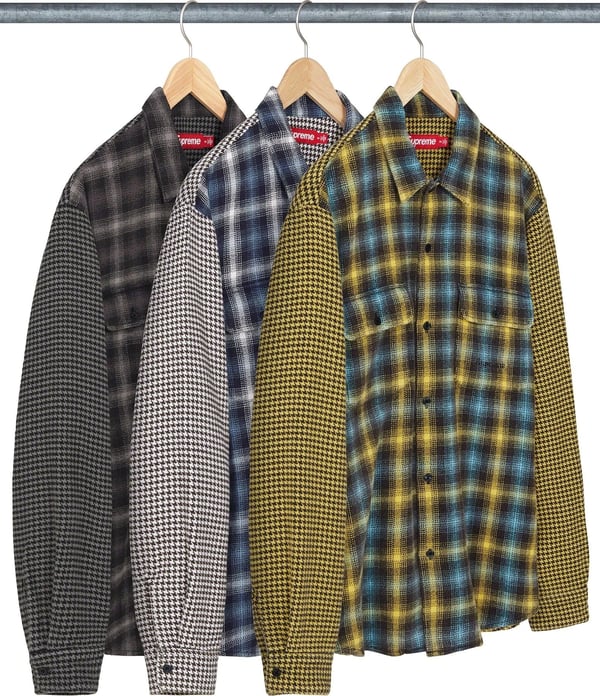 Supreme Houndstooth Plaid Flannel Shirt - Product Image