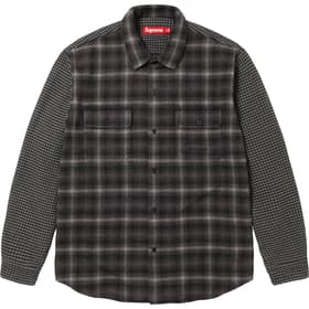 Supreme Houndstooth Plaid Flannel Shirt Black