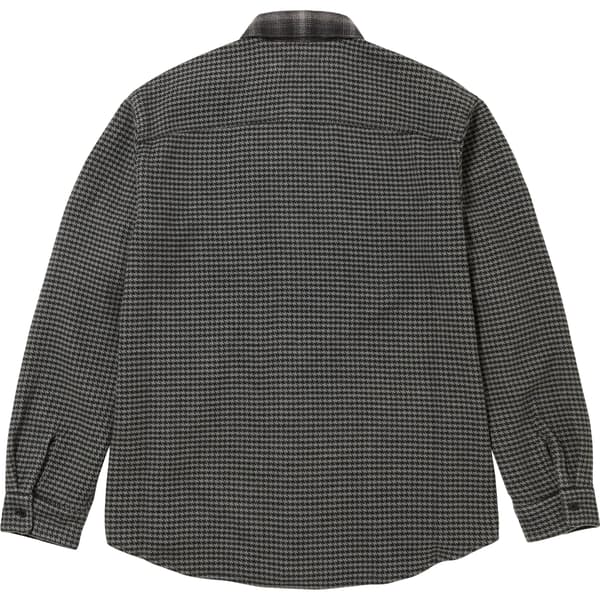Supreme Houndstooth Plaid Flannel Shirt - Black (front)