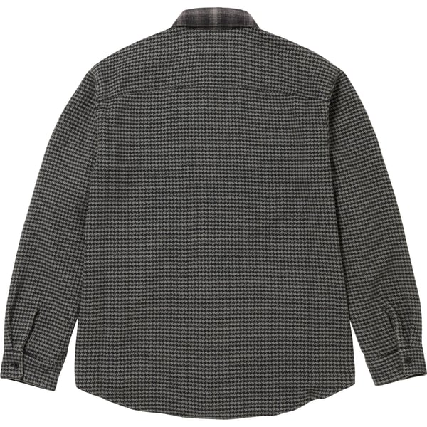 Supreme Houndstooth Plaid Flannel Shirt - Black (front)