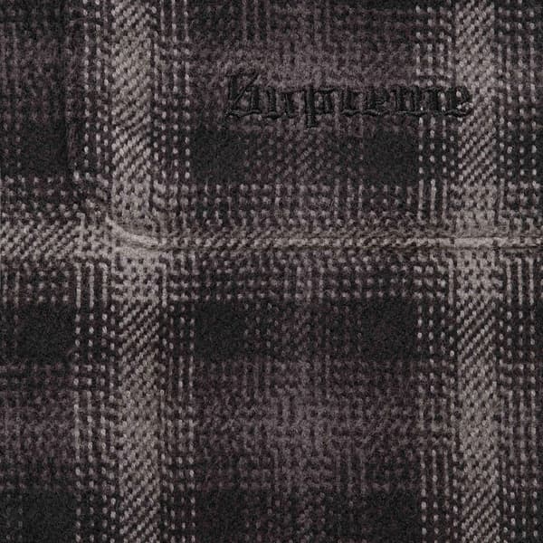 Supreme Houndstooth Plaid Flannel Shirt - Black (front)