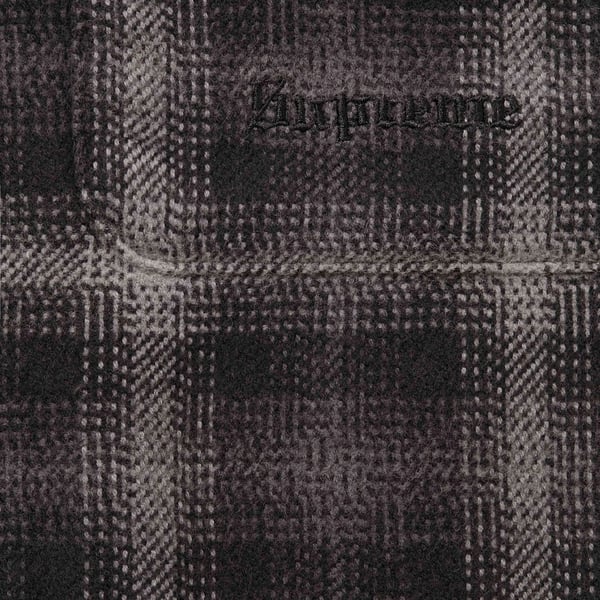 Supreme Houndstooth Plaid Flannel Shirt - Black (front)