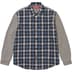 Supreme Houndstooth Plaid Flannel Shirt - Navy (front)