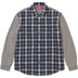 Supreme Houndstooth Plaid Flannel Shirt - Navy (front)