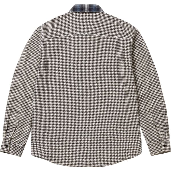 Supreme Houndstooth Plaid Flannel Shirt - Navy (front)