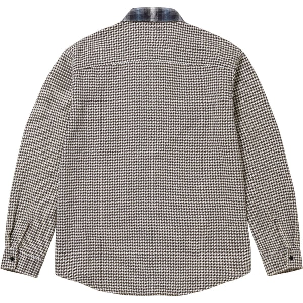 Supreme Houndstooth Plaid Flannel Shirt - Navy (front)