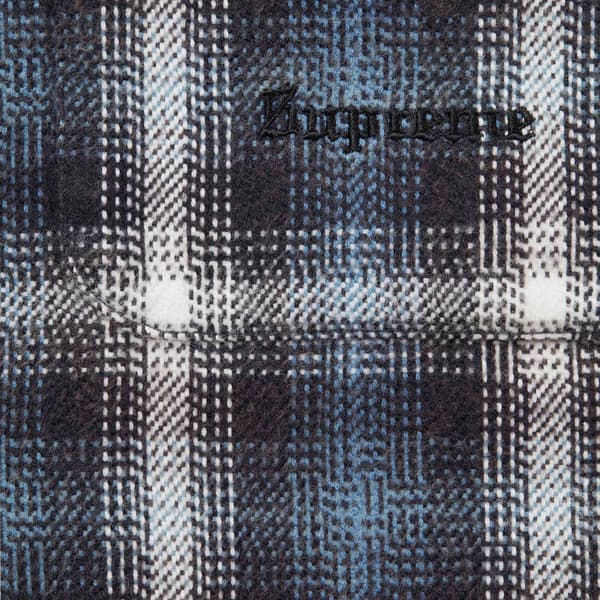 Supreme Houndstooth Plaid Flannel Shirt - Navy (front)