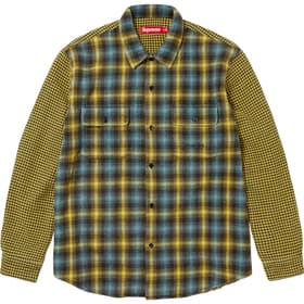 Supreme Houndstooth Plaid Flannel Shirt Yellow