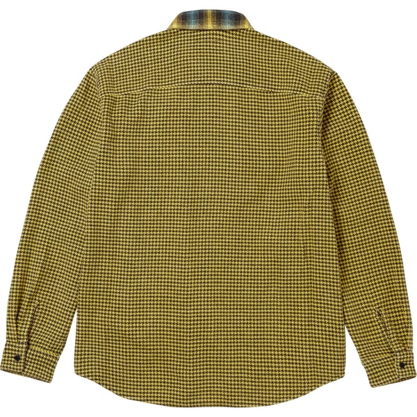 Supreme Houndstooth Plaid Flannel Shirt - Yellow (front)