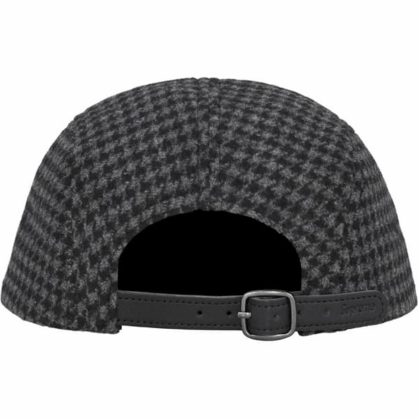 Supreme Houndstooth Wool Camp Cap - Black (front)