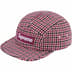 Supreme Houndstooth Wool Camp Cap - Pink (front)