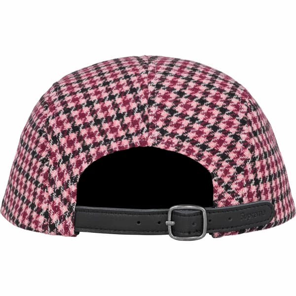 Supreme Houndstooth Wool Camp Cap - Pink (front)