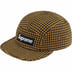 Supreme Houndstooth Wool Camp Cap - Yellow (front)