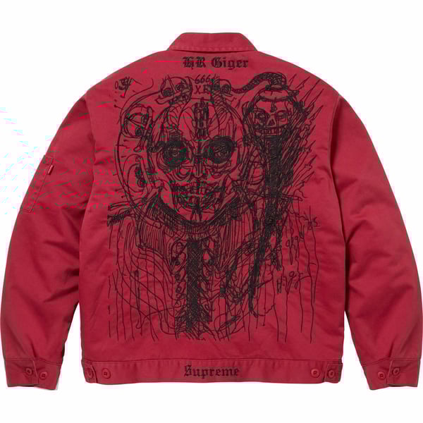 Supreme H.R. Giger Embroidered Work Jacket - Red (front)