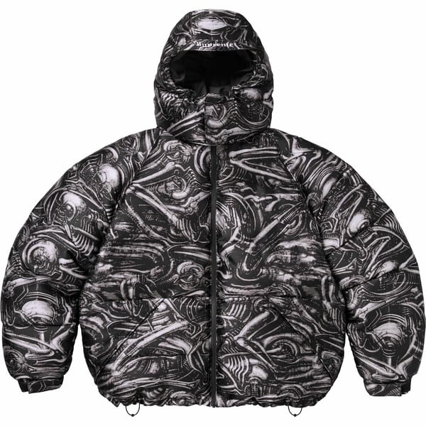 Supreme H.R. Giger Jacquard Down Puffer Jacket - Black (front)