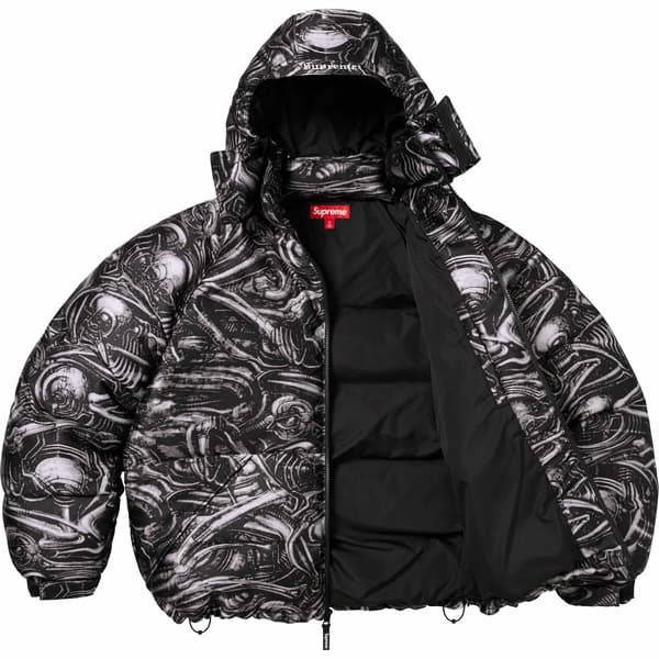 Supreme H.R. Giger Jacquard Down Puffer Jacket - Black (front)