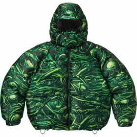 Supreme H.R. Giger Jacquard Down Puffer Jacket Green