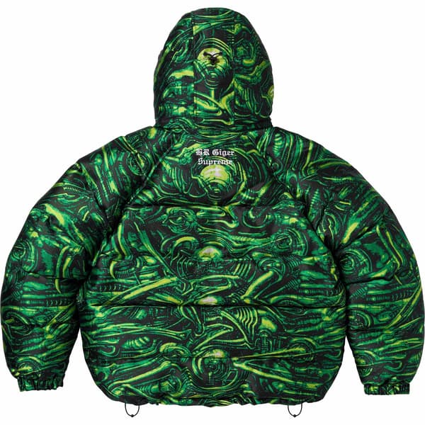 Supreme H.R. Giger Jacquard Down Puffer Jacket - Green (front)