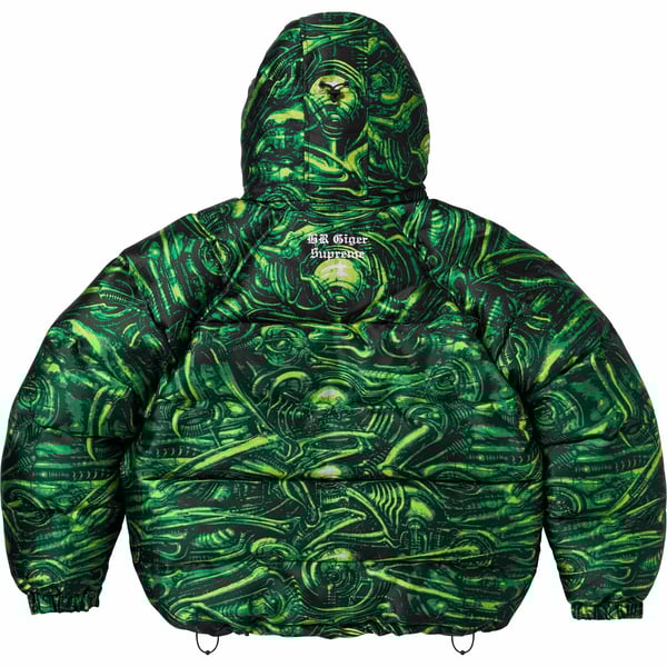 Supreme H.R. Giger Jacquard Down Puffer Jacket - Green (front)