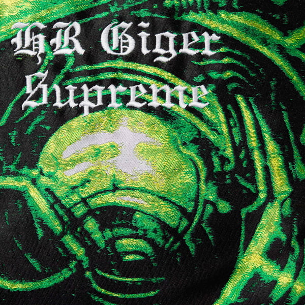 Supreme H.R. Giger Jacquard Down Puffer Jacket - Green (front)