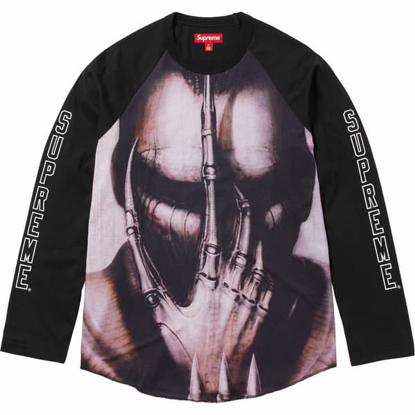 Supreme H.R. Giger Raglan L/S Top - Black (front)