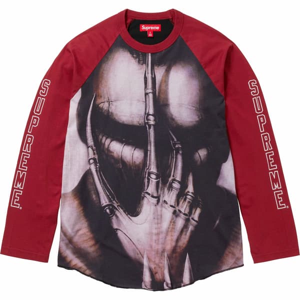 Supreme H.R. Giger Raglan L/S Top - Cardinal (front)