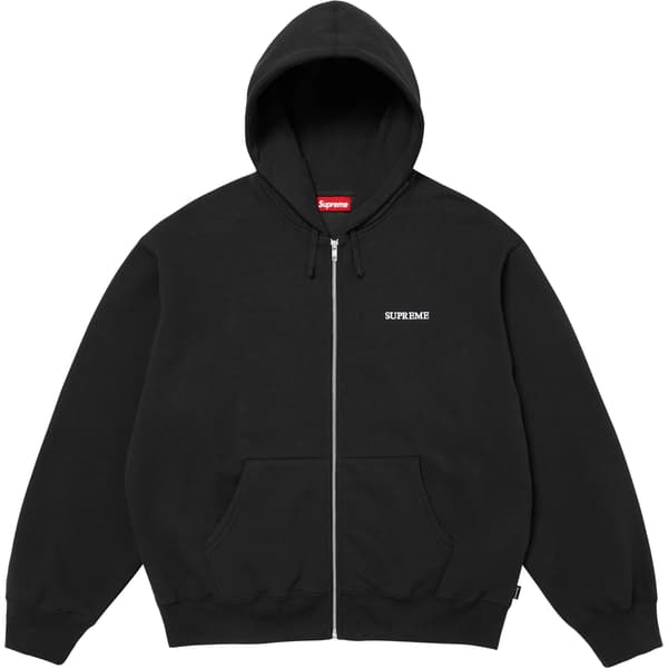 Supreme IDGAF Zip Up Hooded Sweatshirt - Black (front)