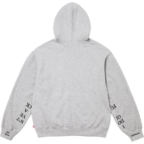 Supreme IDGAF Zip Up Hooded Sweatshirt Heather Grey