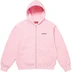 Supreme IDGAF Zip Up Hooded Sweatshirt - Light Pink (front)