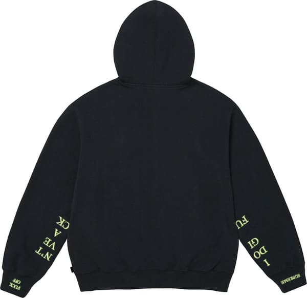 Supreme IDGAF Zip Up Hooded Sweatshirt - Navy (front)