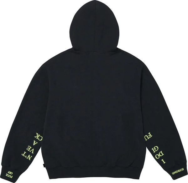 Supreme IDGAF Zip Up Hooded Sweatshirt - Navy (front)
