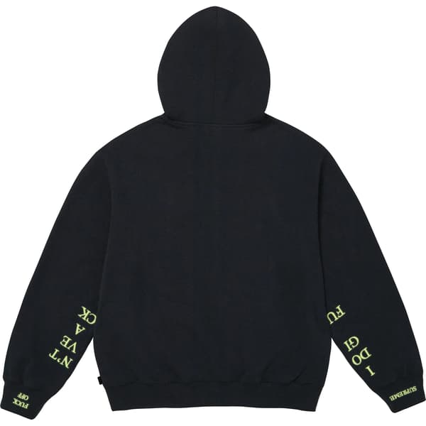 Supreme IDGAF Zip Up Hooded Sweatshirt - Navy (front)