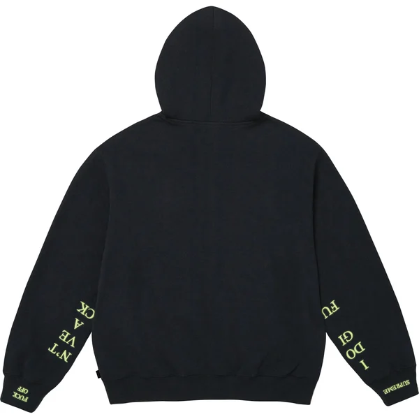Supreme IDGAF Zip Up Hooded Sweatshirt - Navy (front)