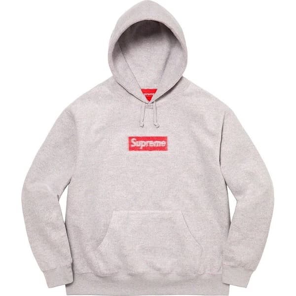 Supreme Inside Out Box Logo Hooded Sweatshirt - Heather Grey (front)