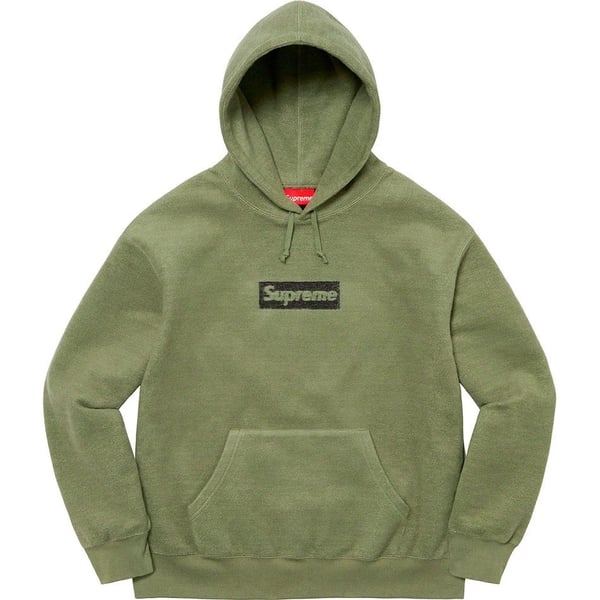 Supreme Inside Out Box Logo Hooded Sweatshirt - Light Olive (front)