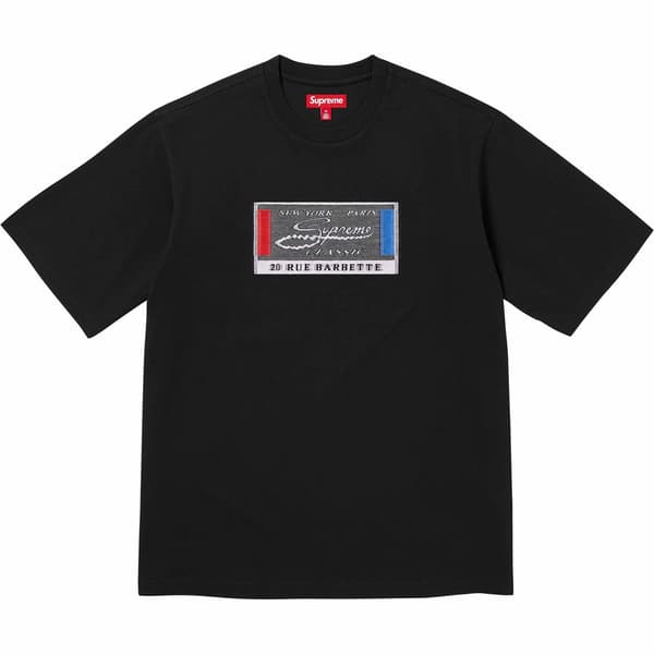 Supreme Intarsia Label S/S Top - Black (front)