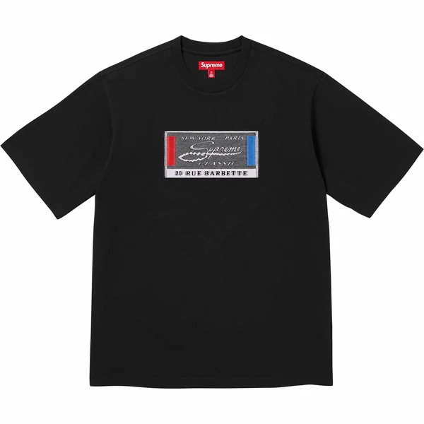 Supreme Intarsia Label S/S Top - Black (front)